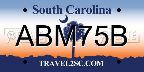 ABM75B South Carolina License Plate