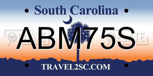 ABM75S South Carolina License Plate