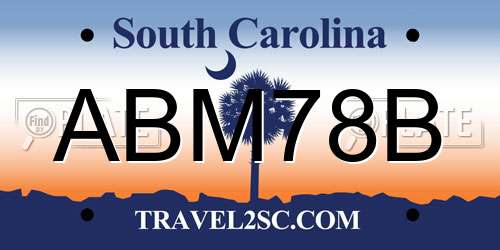 ABM78B South Carolina License Plate