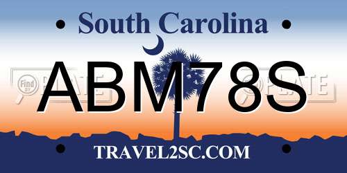 ABM78S South Carolina License Plate