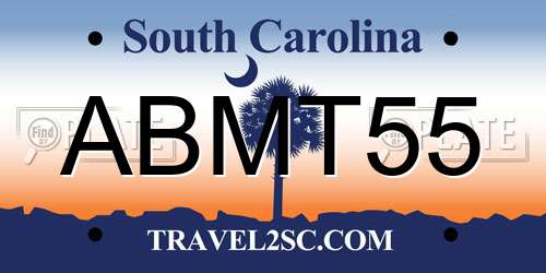 ABMT55 South Carolina License Plate