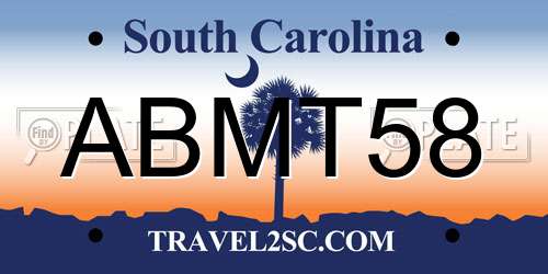 ABMT58 South Carolina License Plate