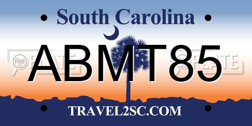 ABMT85 South Carolina License Plate