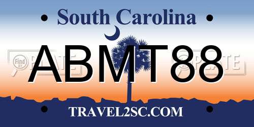 ABMT88 South Carolina License Plate
