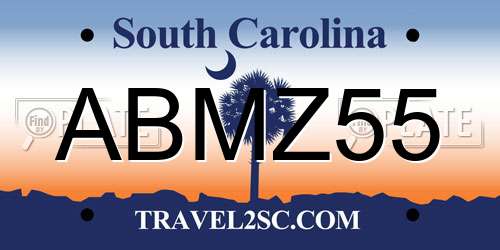 ABMZ55 South Carolina License Plate