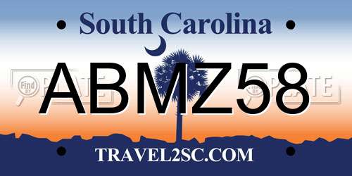 ABMZ58 South Carolina License Plate