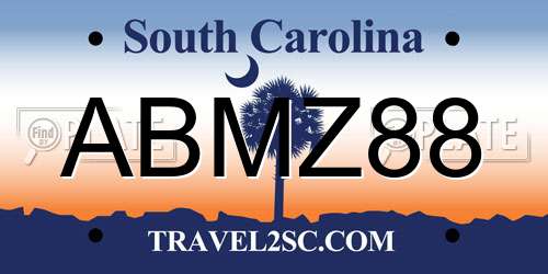 ABMZ88 South Carolina License Plate