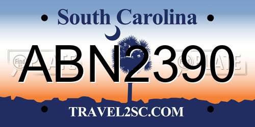 ABN2390 South Carolina License Plate