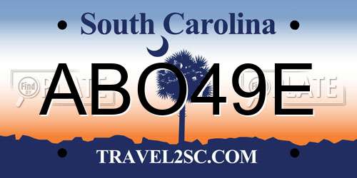 ABO49E South Carolina License Plate