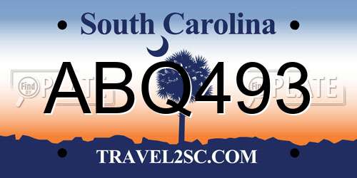 ABQ493 South Carolina License Plate