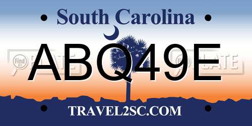 ABQ49E South Carolina License Plate