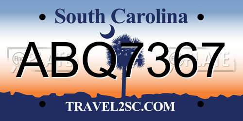 ABQ7367 South Carolina License Plate