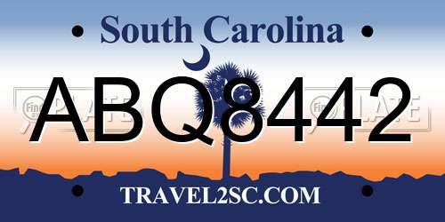ABQ8442 South Carolina License Plate