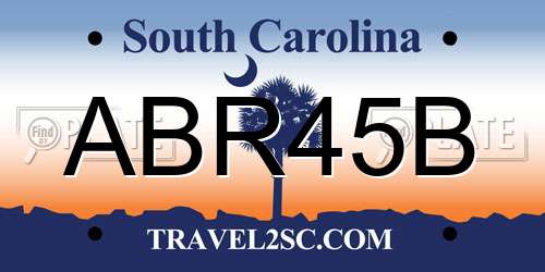 ABR45B South Carolina License Plate