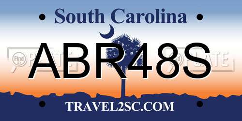 ABR48S South Carolina License Plate