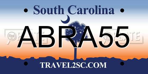ABRA55 South Carolina License Plate