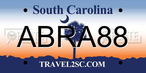 ABRA88 South Carolina License Plate
