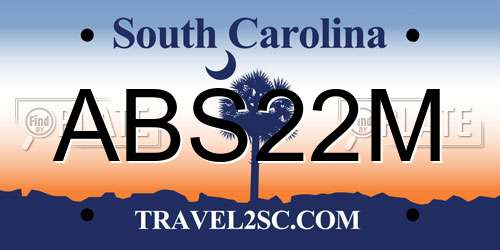 ABS22M South Carolina License Plate