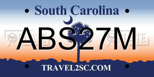 ABS27M South Carolina License Plate