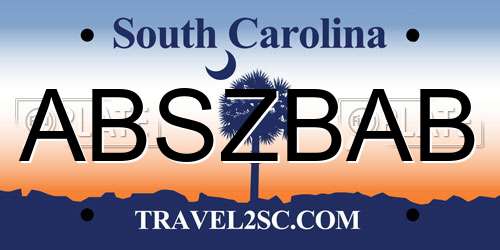 ABSZBAB South Carolina License Plate