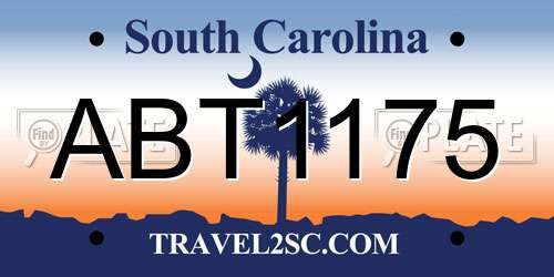 ABT1175 South Carolina License Plate