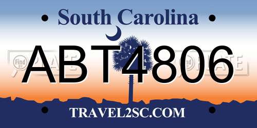 ABT4806 South Carolina License Plate