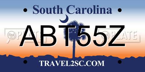 ABT55Z South Carolina License Plate
