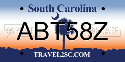 ABT58Z South Carolina License Plate