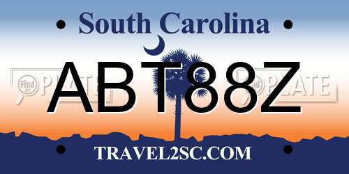 ABT88Z South Carolina License Plate