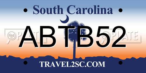 ABTB52 South Carolina License Plate