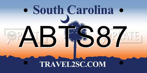 ABTS87 South Carolina License Plate