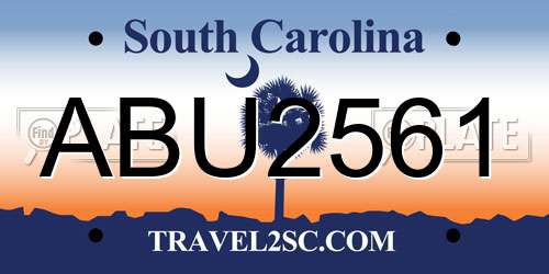 ABU2561 South Carolina License Plate