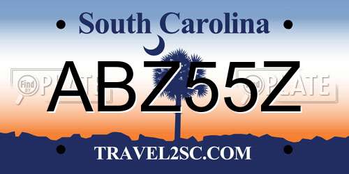 ABZ55Z South Carolina License Plate