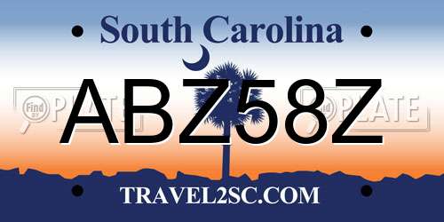 ABZ58Z South Carolina License Plate