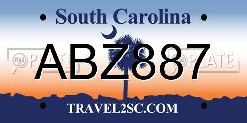 ABZ887 South Carolina License Plate