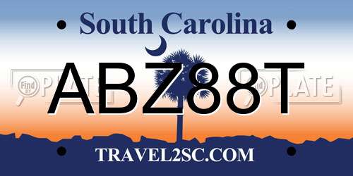 ABZ88T South Carolina License Plate