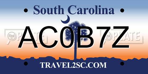 AC0B7Z South Carolina License Plate