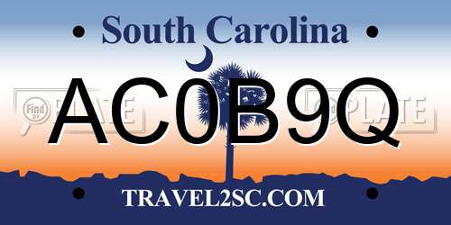 AC0B9Q South Carolina License Plate