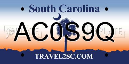 AC0S9Q South Carolina License Plate