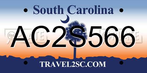 AC2S566 South Carolina License Plate
