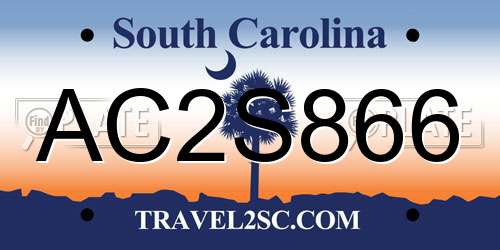 AC2S866 South Carolina License Plate