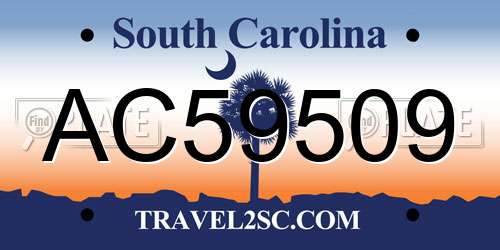 AC59509 South Carolina License Plate