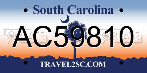 AC59810 South Carolina License Plate