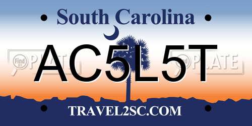 AC5L5T South Carolina License Plate