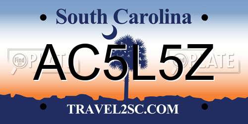 AC5L5Z South Carolina License Plate