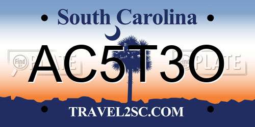 AC5T3O South Carolina License Plate