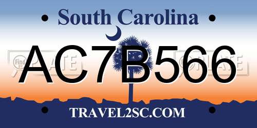 AC7B566 South Carolina License Plate