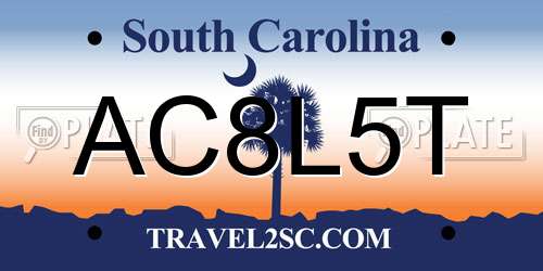 AC8L5T South Carolina License Plate