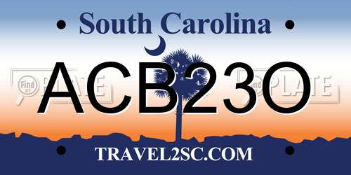 ACB23O South Carolina License Plate