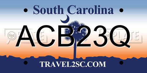 ACB23Q South Carolina License Plate